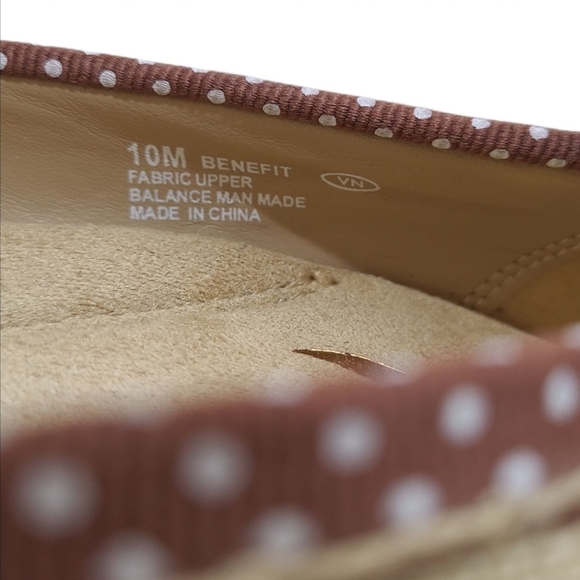 AEROSOLES Benefit RattanWoven Peeptoe Tan Brown Polka Dot Bow Size 10 Medium - Picture 9 of 12